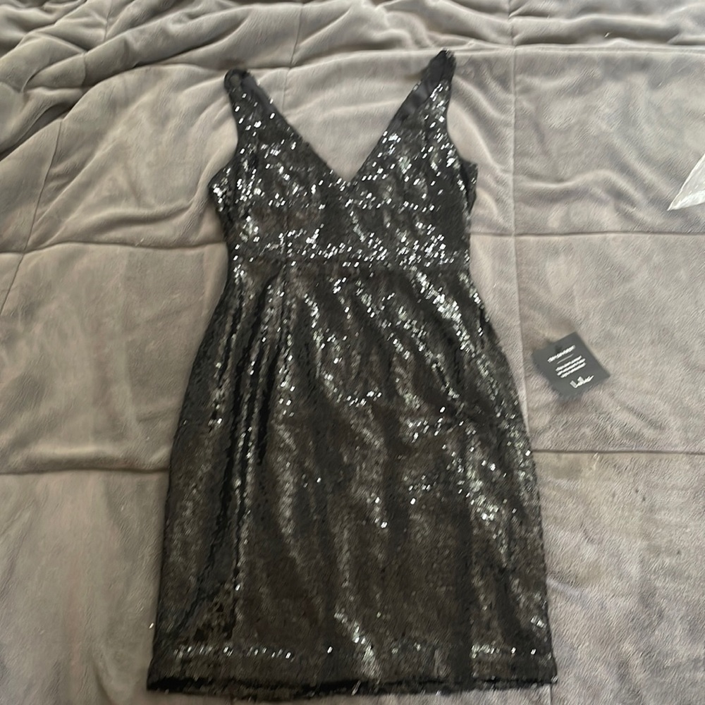 NWT lulus black sequin mini dress